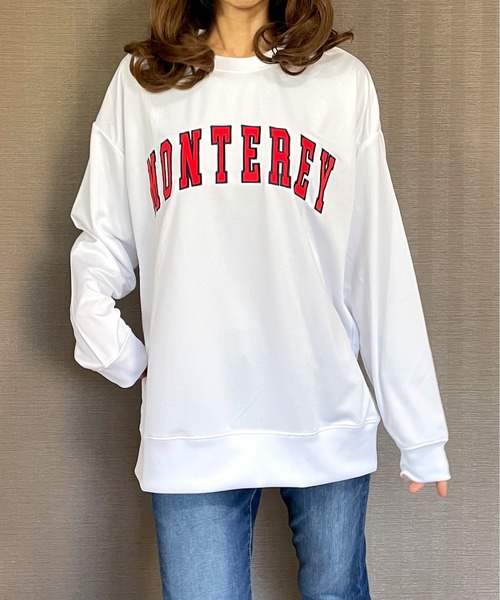 GGD（ジージーディー）の「BIG トレーナー ストレッチ 刺繍 ワッペン ビッグ シルエット トレーナー（スウェット・メンズ・グリーン/ホワイト/ブラック・LL/M/L）」の2枚目の写真