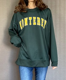 GGD | BIG トレーナー ストレッチ 刺繍 ワッペン ビッグ シルエット トレーナー(スウェット)