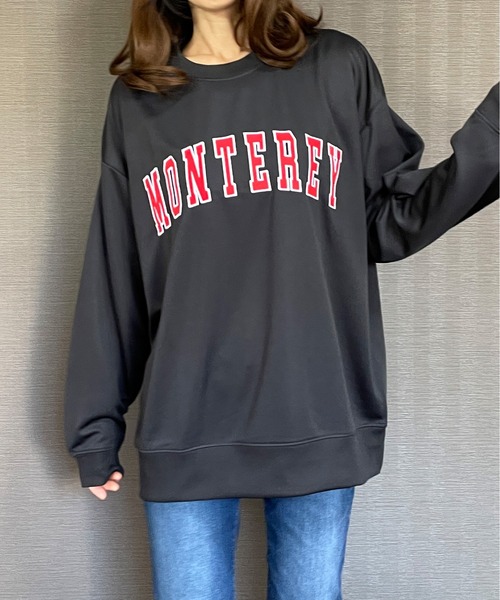 GGD（ジージーディー）の「BIG トレーナー ストレッチ 刺繍 ワッペン ビッグ シルエット トレーナー（スウェット・メンズ・グリーン/ホワイト/ブラック・LL/M/L）」の3枚目の写真