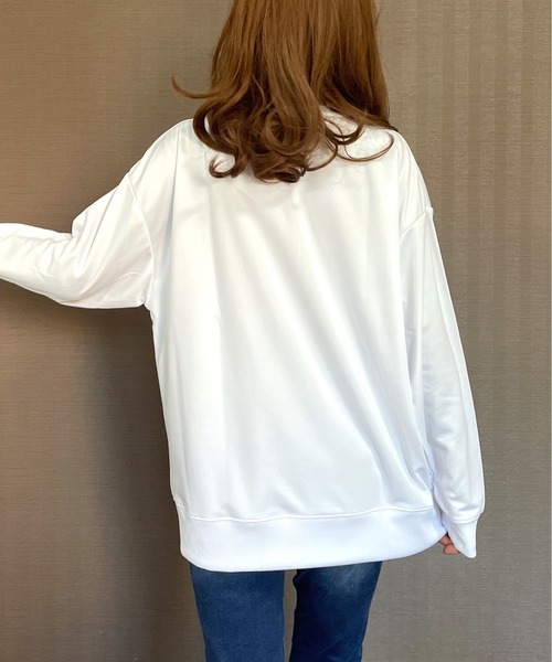 GGD（ジージーディー）の「BIG トレーナー ストレッチ 刺繍 ワッペン ビッグ シルエット トレーナー（スウェット・メンズ・グリーン/ホワイト/ブラック・LL/M/L）」の6枚目の写真