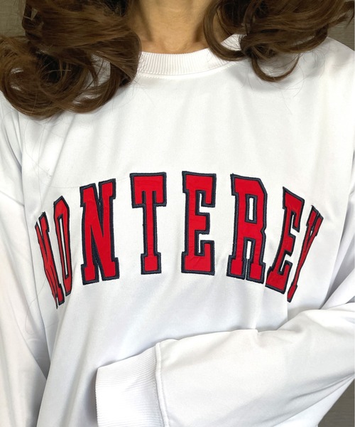 GGD（ジージーディー）の「BIG トレーナー ストレッチ 刺繍 ワッペン ビッグ シルエット トレーナー（スウェット・メンズ・グリーン/ホワイト/ブラック・LL/M/L）」の11枚目の写真