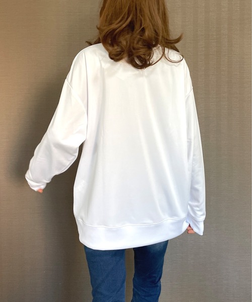 GGD（ジージーディー）の「BIG トレーナー ストレッチ 刺繍 ワッペン ビッグ シルエット トレーナー（スウェット・メンズ・グリーン/ホワイト/ブラック・LL/M/L）」の15枚目の写真