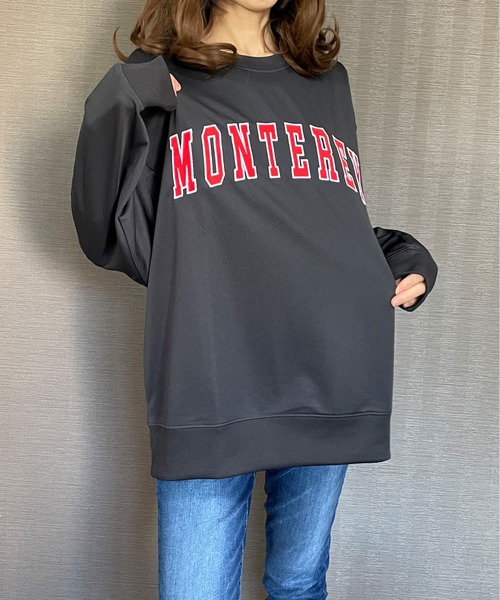 GGD（ジージーディー）の「BIG トレーナー ストレッチ 刺繍 ワッペン ビッグ シルエット トレーナー（スウェット・メンズ・グリーン/ホワイト/ブラック・LL/M/L）」の17枚目の写真