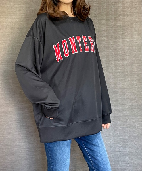 GGD（ジージーディー）の「BIG トレーナー ストレッチ 刺繍 ワッペン ビッグ シルエット トレーナー（スウェット・メンズ・グリーン/ホワイト/ブラック・LL/M/L）」の20枚目の写真