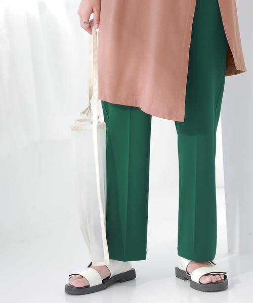 n'OrLABEL（ノアールレーベル）の「【廃盤】【機能素材】『センタープレスストレートカラーパンツ』（その他パンツ・レディース・ライトグリーン/ロイヤルブルー/ダークグリーン/ブラック/グレイッシュブルー/ピンク/ライトグレー・1/2）」の3枚目の写真