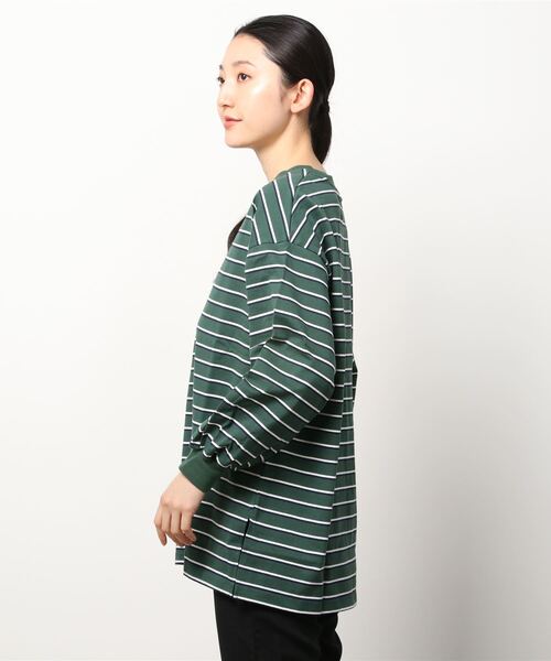 袖リブボーダーロングスリーブTシャツ（Tシャツ/カットソー）｜NAVY