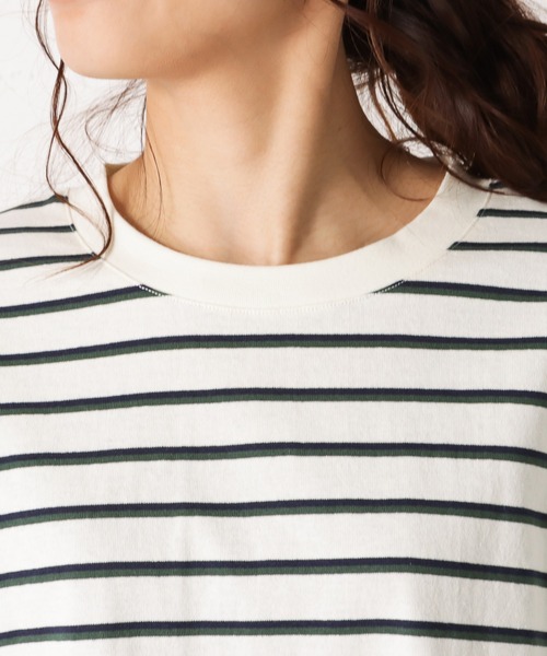 NAVY(ネイビー)の「袖リブボーダーロングスリーブTシャツ(Tシャツ/カットソー・レディース・ベージュ/アイボリー/グリーン/チャコール・フリー)」の12枚目の写真