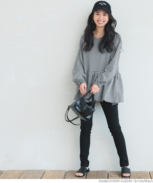 coca（coca）（コカ）の「ギンガムフレアブラウス（シャツ/ブラウス・レディース・ブラック・ONE SIZE）」の12枚目の写真