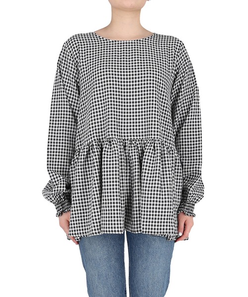 coca（coca）（コカ）の「ギンガムフレアブラウス（シャツ/ブラウス・レディース・ブラック・ONE SIZE）」の19枚目の写真