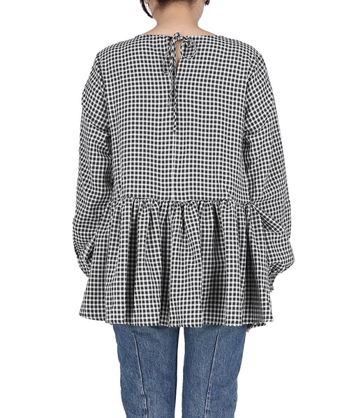 coca（coca）（コカ）の「ギンガムフレアブラウス（シャツ/ブラウス・レディース・ブラック・ONE SIZE）」の17枚目の写真