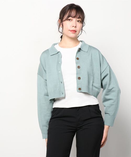 ASTORIA ODIER(アストリアオディール)の「襟付きニットカーディガン(カーディガン/ボレロ・レディース・ホワイト/ベージュ/ミント・MEDIUM)」の12枚目の写真