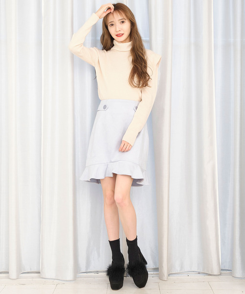 TITTY&CO.（ティティーアンドコー）の「ヘムフリルミニスカート（スカート・レディース・ライトブルー/ピンク/マルチ・SMALL/MEDIUM）」の11枚目の写真