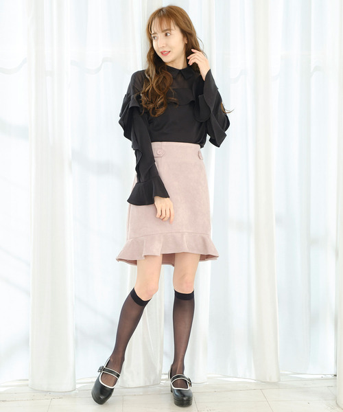 TITTY&CO.（ティティーアンドコー）の「ヘムフリルミニスカート（スカート・レディース・ライトブルー/ピンク/マルチ・SMALL/MEDIUM）」の14枚目の写真