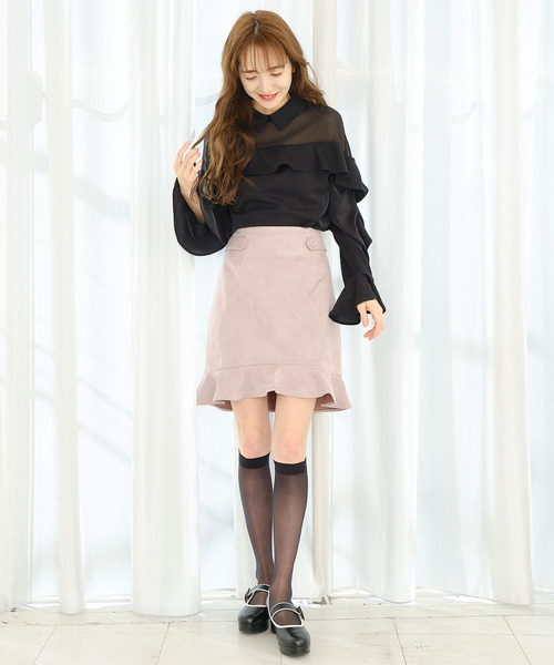 TITTY&CO.（ティティーアンドコー）の「ヘムフリルミニスカート（スカート・レディース・ライトブルー/ピンク/マルチ・SMALL/MEDIUM）」の15枚目の写真