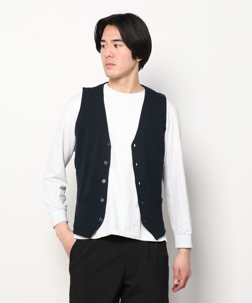 TOKYO SHIRTS（トウキョウシャツ）の「ハーフミラノ ニットジレ（ベスト・メンズ・スカイブルー/ネイビー・L/XL/LL/M）」の12枚目の写真