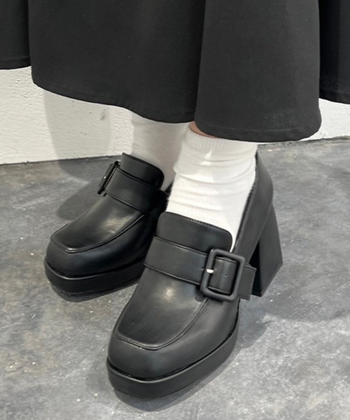 apres jour mignon(アプレジュールミニョン)の「スクエアヒールシューズ【ZOZOTOWN限定アイテム】(ローファー・レディース・ブラック/ホワイト/その他・SMALL/MEDIUM/LARGE)」の3枚目の写真