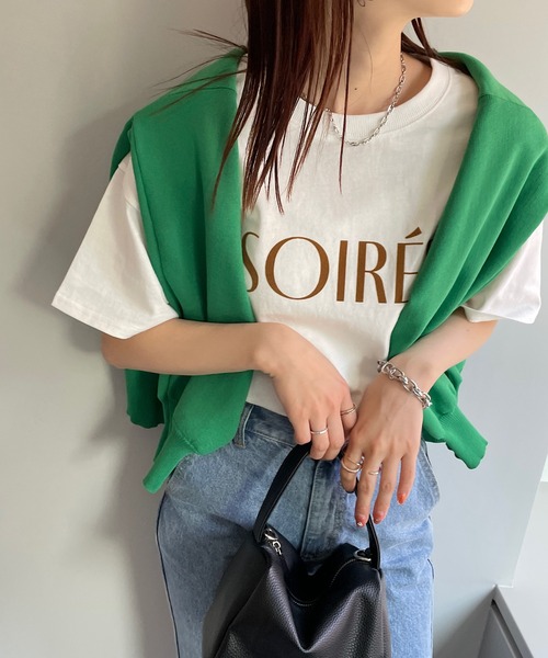 DISCOAT（ディスコート）の「【新色追加！/ZOZO限定】フロッキープリントTシャツ（Tシャツ/カットソー・レディース・ホワイト/オフホワイト/チャコールグレー/ライトグレー・FREE）」の13枚目の写真