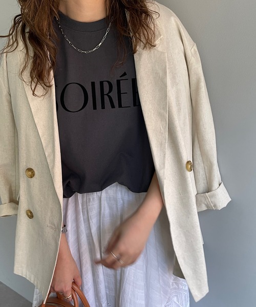 DISCOAT（ディスコート）の「【新色追加！/ZOZO限定】フロッキープリントTシャツ（Tシャツ/カットソー・レディース・ホワイト/オフホワイト/チャコールグレー/ライトグレー・FREE）」の22枚目の写真