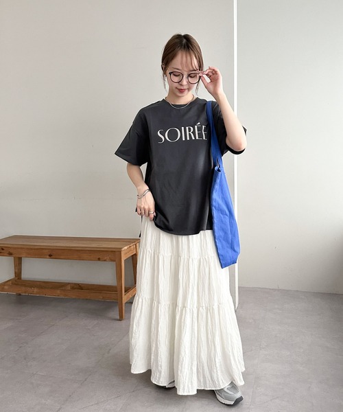 【45R】45rpm コットン100% 重陽の歳時記Tシャツ フロッキープリント ANGIE tシャツ フロッキープリント / 箔 メタリック プリント ロゴT