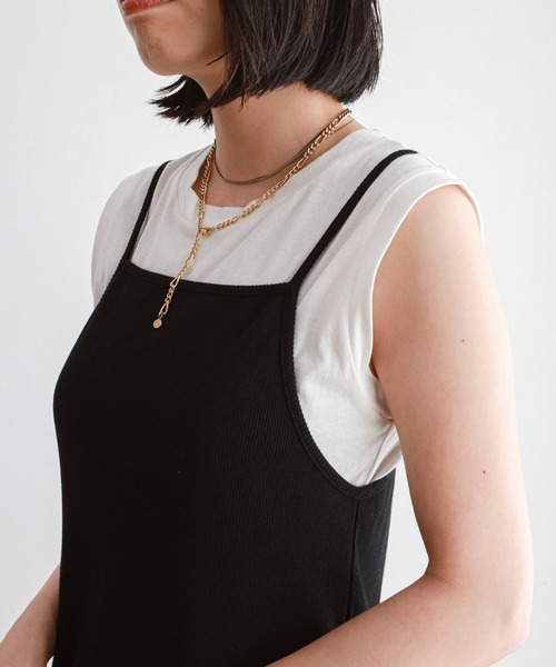 feepur（フェピュール）の「Iラインリブキャミワンピース（ワンピース・レディース・ブラック/モカ/杢グレー・MEDIUM）」の9枚目の写真