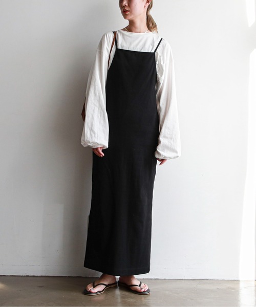 feepur（フェピュール）の「Iラインリブキャミワンピース（ワンピース・レディース・ブラック/モカ/杢グレー・MEDIUM）」の11枚目の写真