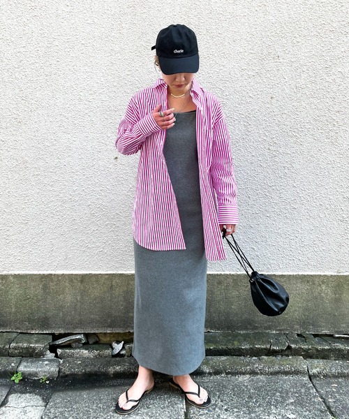 feepur（フェピュール）の「Iラインリブキャミワンピース（ワンピース・レディース・ブラック/モカ/杢グレー・MEDIUM）」の13枚目の写真