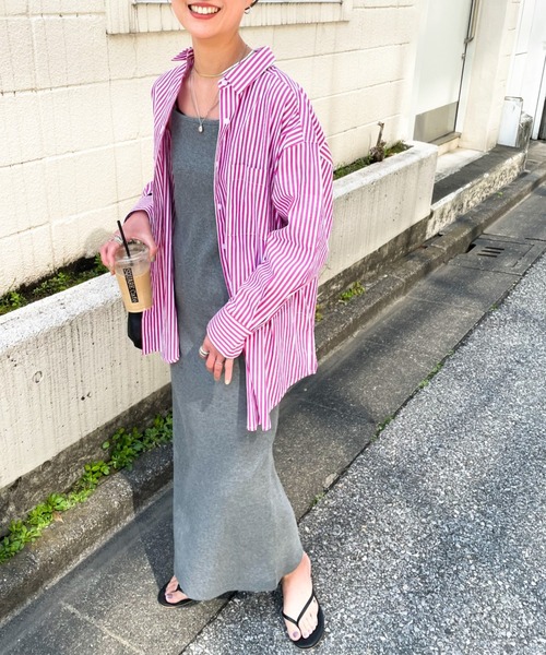 feepur（フェピュール）の「Iラインリブキャミワンピース（ワンピース・レディース・ブラック/モカ/杢グレー・MEDIUM）」の14枚目の写真