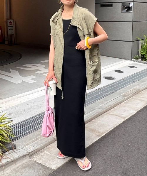 feepur（フェピュール）の「Iラインリブキャミワンピース（ワンピース・レディース・ブラック/モカ/杢グレー・MEDIUM）」の19枚目の写真