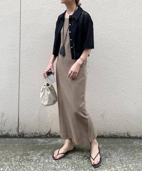 feepur（フェピュール）の「Iラインリブキャミワンピース（ワンピース・レディース・ブラック/モカ/杢グレー・MEDIUM）」の21枚目の写真