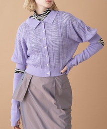 Solace | アームカバーシアーランダムリブポロトップス/前後2WAY(ニット/セーター)