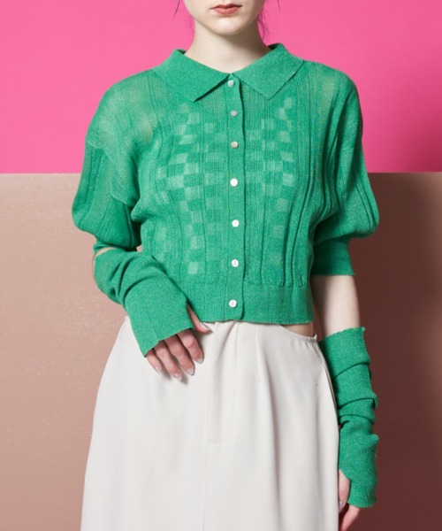ポロの緑と青のストライプニットセーター ストライプ柄ポロセーター - エクリュ / グリーン | ZARA Japan