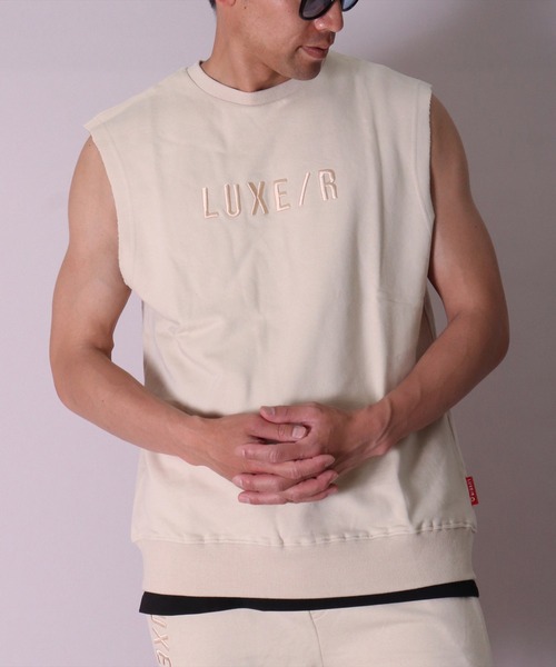 LUXE/R（ラグジュ）の「(RM)【ユニセックス】【LUXE/R】ノースリーブ スウェット プルオーバー（スウェット・メンズ・ホワイト/ベージュ/ブラック・X-LARGE/MEDIUM/LARGE）」の3枚目の写真