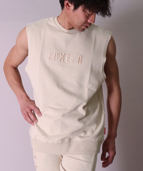 LUXE/R（ラグジュ）の「(RM)【ユニセックス】【LUXE/R】ノースリーブ スウェット プルオーバー（スウェット・メンズ・ホワイト/ベージュ/ブラック・X-LARGE/MEDIUM/LARGE）」の14枚目の写真