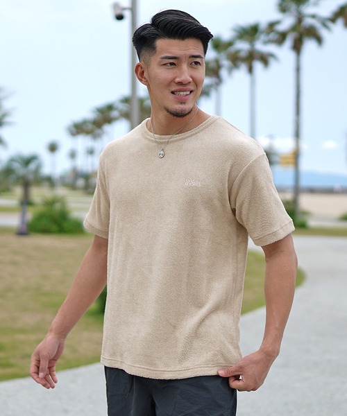 JOKER（ジョーカー）の「パイルBIG半袖Tシャツ ルーズシルエット オーバーサイズ メンズ（Tシャツ/カットソー・メンズ・ベージュ/ホワイト/ブラック/ブルー/グリーン/グレー・XL/M/L）」の4枚目の写真