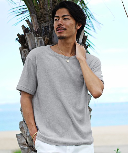 JOKER（ジョーカー）の「パイルBIG半袖Tシャツ ルーズシルエット オーバーサイズ メンズ（Tシャツ/カットソー・メンズ・ベージュ/ホワイト/ブラック/ブルー/グリーン/グレー・XL/M/L）」の3枚目の写真