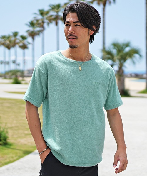 JOKER（ジョーカー）の「パイルBIG半袖Tシャツ ルーズシルエット オーバーサイズ メンズ（Tシャツ/カットソー・メンズ・ベージュ/ホワイト/ブラック/ブルー/グリーン/グレー・XL/M/L）」の5枚目の写真