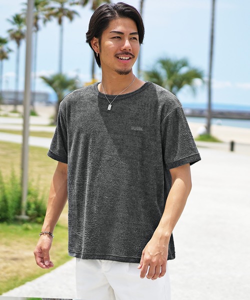 JOKER（ジョーカー）の「パイルBIG半袖Tシャツ ルーズシルエット オーバーサイズ メンズ（Tシャツ/カットソー・メンズ・ベージュ/ホワイト/ブラック/ブルー/グリーン/グレー・XL/M/L）」の2枚目の写真