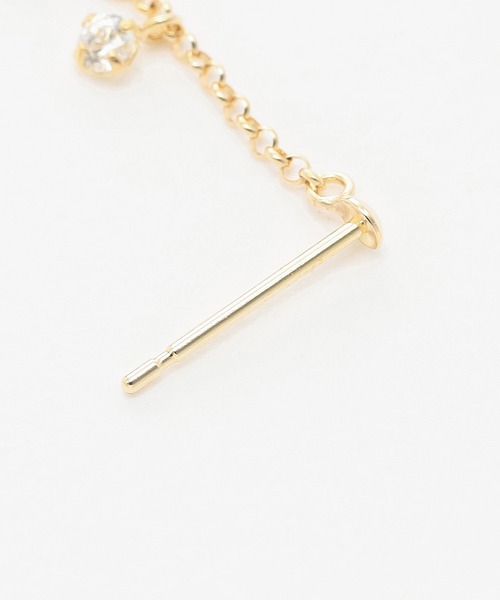 ESTELLE（エステール）の「K10 イエローゴールド キュービックジルコニア しずく ピアス ESTELLE/エステール WEB限定（ピアス（両耳用）・レディース・イエローゴールド・-）」の5枚目の写真