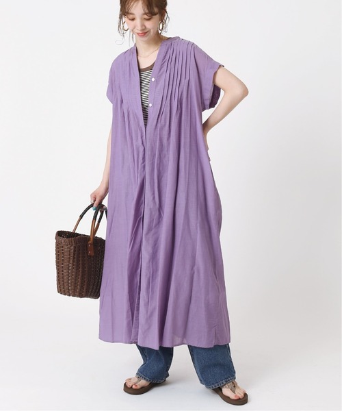 B.C STOCK（ベーセーストック）の「ボイルタックワンピース（ワンピース・レディース・ブラック/パープル/ピンク/グリーン・FREE）」の13枚目の写真