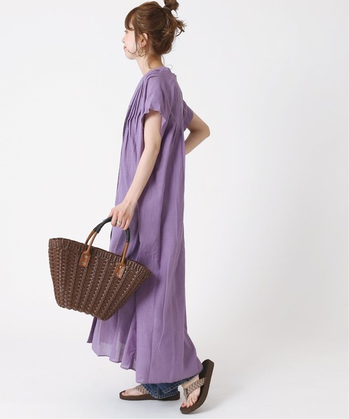 B.C STOCK（ベーセーストック）の「ボイルタックワンピース（ワンピース・レディース・ブラック/パープル/ピンク/グリーン・FREE）」の14枚目の写真