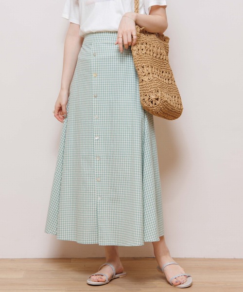 flower（フラワー）の「スプリンギーチェックスカート（スカート・レディース・ブラック/カーキ・FREE）」の22枚目の写真