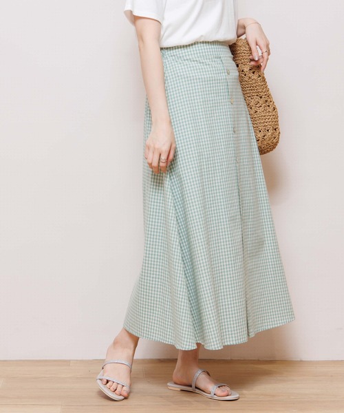 flower（フラワー）の「スプリンギーチェックスカート（スカート・レディース・ブラック/カーキ・FREE）」の21枚目の写真