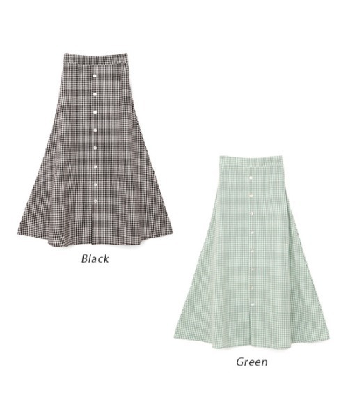 flower（フラワー）の「スプリンギーチェックスカート（スカート・レディース・ブラック/カーキ・FREE）」の17枚目の写真