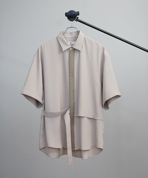 tk.TAKEO KIKUCHI(ティーケータケオキクチ)の「◆トロミツイルタイロッケン半袖シャツ(シャツ/ブラウス・メンズ・ベージュ/ブラック/ブルー・01/02/03)」の4枚目の写真