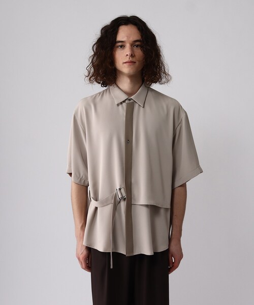 tk.TAKEO KIKUCHI(ティーケータケオキクチ)の「◆トロミツイルタイロッケン半袖シャツ(シャツ/ブラウス・メンズ・ベージュ/ブラック/ブルー・01/02/03)」の8枚目の写真