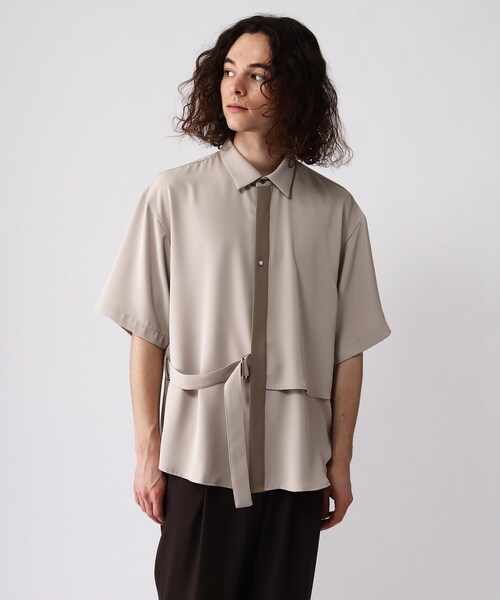 tk.TAKEO KIKUCHI(ティーケータケオキクチ)の「◆トロミツイルタイロッケン半袖シャツ(シャツ/ブラウス・メンズ・ベージュ/ブラック/ブルー・01/02/03)」の16枚目の写真