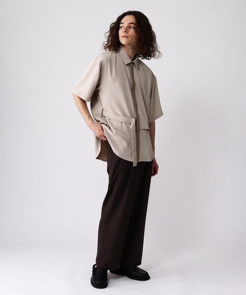 tk.TAKEO KIKUCHI(ティーケータケオキクチ)の「◆トロミツイルタイロッケン半袖シャツ(シャツ/ブラウス・メンズ・ベージュ/ブラック/ブルー・01/02/03)」の17枚目の写真