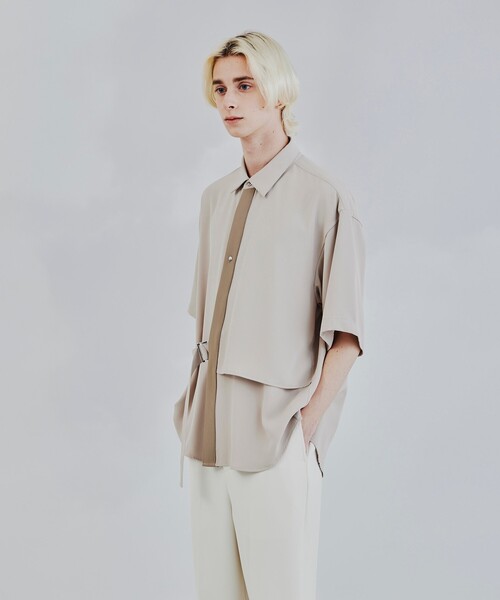 tk.TAKEO KIKUCHI(ティーケータケオキクチ)の「◆トロミツイルタイロッケン半袖シャツ(シャツ/ブラウス・メンズ・ベージュ/ブラック/ブルー・01/02/03)」の21枚目の写真