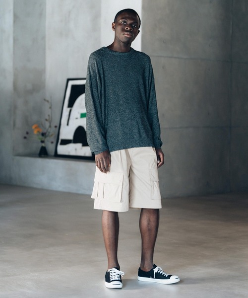 カーゴショートパンツ メンズ ワイドシルエット ストリート ワイドシルエットカーゴショートパンツ（カーゴパンツ