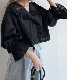 w closet | レースフリルカラーショートシャツ(シャツ/ブラウス)